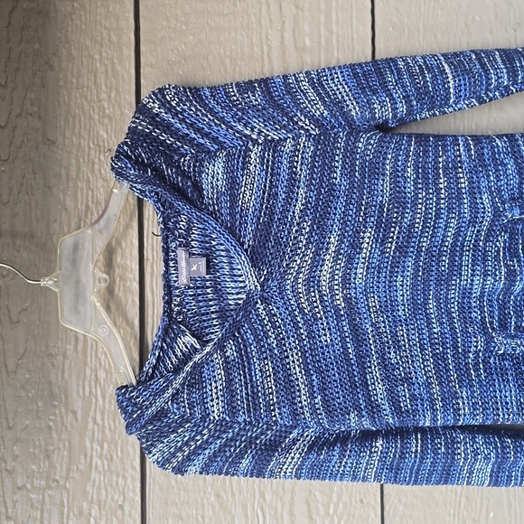 Eddie Bauer Space Die Blue Hooded Tunic Sweater Hoodie Small - Picture 2 of 10